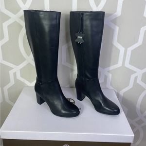 Giani Bernini  Adonnys Memory Foam Knee High Dress Boots Black Leather 9.5 M Nwb